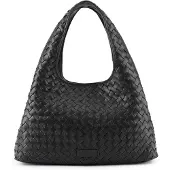 Les Visionnaires Paz Weave Silky Olkalaukku Nahka 42 cm Musta