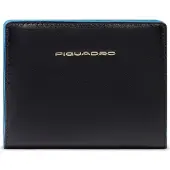 Piquadro Blue Square Lompakko RFID-suoja Nahka 11 cm Musta