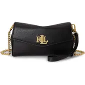 Ralph Lauren Tanner Crossbody-laukku Nahka 19 cm Musta