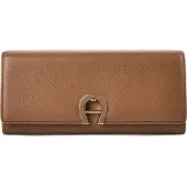 Etienne aigner Fashion Lompakko RFID-suoja Nahka 20 cm Ruskea
