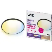 Wiz SuperSlim -kattovalaisin, 43 cm, pyöreä, musta, tunable white, Wi-Fi