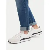 Ralph Lauren for man. 809P01638001 Deportiva Train 89 sneakers in suede and oxford fabric (47), Leather, White, Flat, Laces, Casual