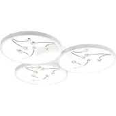 TRIO Groovy -LED-kattovalaisin, 3-osainen, mattavalkoinen/kromi