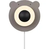 Nordlux Bruna Bear -seinävalaisin, kaapeli ja pistoke, Ruskea/ruoste, Lastenhuone, Metalli