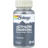 Solaray Activated Charcoal Kapselit Kookospähkinä 90 Yksiköt