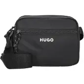 HUGO Olkalaukku 'EVERETT' musta / valkoinen