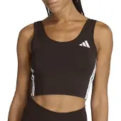 Adidas Urheilutoppi tummanruskea / valkoinen