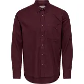 Only & Sons Onsjupiter Reg Fit Ls Shirt Noos - Burgundy - M