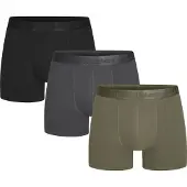 Urberg Men's Isane 3-pack Bamboo Boxers Grey/Black/Green Alusvaatteet Grey/black/green S