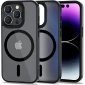 TechProtection iPhone 14 Pro Magmat Kotelo - MagSafe-yhteensopiva - Matta Musta