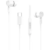 XO in-Ear USB-C Stereo h rlurar f r Samsung / iPhone 15, 16 och Mobil med USB-C Kontakt Vit White