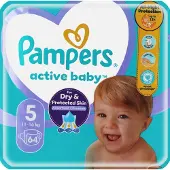 Pampers Active Baby Size 5 kertakäyttövaipat 11-16 kg 64 kpl