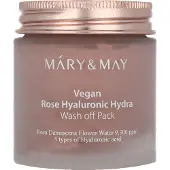 MARY & MAY Rose Hyaluronic Hydra Wash off Pack tehokosteuttava kasvonaamio rauhoittava vaikutus 125 g