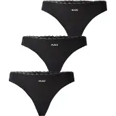 HUGO for woman. 50566737 Set 3 Micro Thongs black (XL), Homewear, Polyamide
