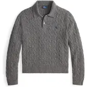 Ralph Lauren for woman. 211972132500 Gray wool and cashmere Polo sweater (L), Casual, Grey, Long sleeve