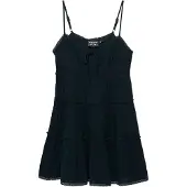 Superdry for woman. W8012115A Navy Tiered Cheesecloth Mini Dress (M), Casual, Cotton, Sleeveless / Straps