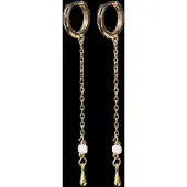 Timi Of Sweden Alda - Chain Hoop Earrings Drop - Gold - ONE SIZE