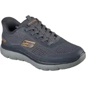 SKECHERS Matalavartiset tennarit 'SUMMITS - LEYTER' basaltinharmaa / oranssi