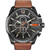Diesel Mega Chief Chrono Gunmetal Brown Leather DZ4343