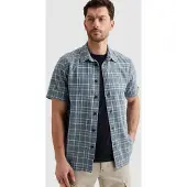 PME Legend Paita 'Shirt with short sleeves and check pattern' sininen