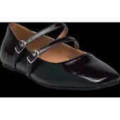 Bianco Biarose Karré Double Mary Jane Flat Faux Leather - Black - 39
