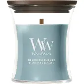 Woodwick Cedarwood & Ocean Moss tuoksukynttilä sisältää puusydämen 85 g