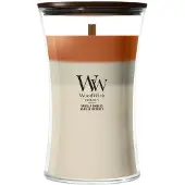Woodwick Trilogy Vanilla Embers tuoksukynttilä sisältää puusydämen 610 g