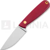 Brisa Necker 70 kaulaveitsi, Flat, punainen micarta, nahka