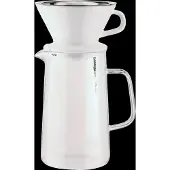 Alessi Set Slow Coffee Of Jug In Heat-Resistant Glass, Filter Holder In Porcelain And Mesh Filter In 18/10 - White - ONE SIZE