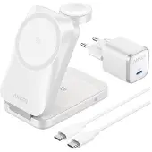 Anker 3-in-1 Prime Wireless Charging Station Foldable, langaton latausteline, valkoinen