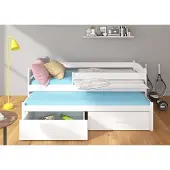 ADRK Furniture Lasten sänky turvalaidalla Tiarro 90x200 cm, valkoinen