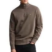 Gant for man. 2008005 Brown Shield Half-Zip Sweatshirt (M), Casual, Cotton, Taupe