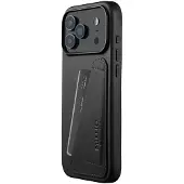 Mujjo Wallet Leather MagSafe, iPhone 17 Pro Max -lompakkokotelo, musta
