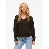 Vila Vilampe V-Neck L/S Knit Top-Noos - Brown - L