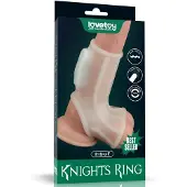 Lovetoy Vibrating Silk Knights Ring with Scrotum Sleeve II - penisrengas