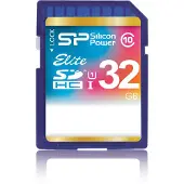 Silicon Power Elite UHS-I, 32GB, 32 GB, SDHC, Luokka 10, 40 MB/s, 15 MB/s, Sininen (SP032GBSDHAU1V10)