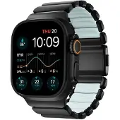 Nomad Stratos Band - 49mm | Black Titanium | Icy Blue Glow FKM