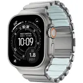 Nomad Stratos Band - 49mm | Natural Titanium | Icy Blue Glow FKM