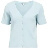 Object Objkelly S/S Re V-Neck Cardigan Noos - Blue - M