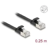 DeLOCK 81161, 0,25 m, Cat6a, U/FTP (STP), RJ-45, RJ-45, Musta