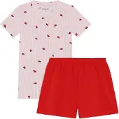 Minymo T-Shirt+Short Set Aop - Pink - 122