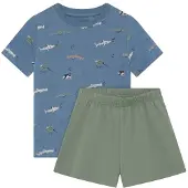 Minymo T-Shirt+Short Set Aop - Blue - 122