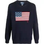 Ralph Lauren The Iconic Flag Sweater - Navy - M