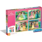 Clementoni - Palapeli 4 en 1 - Disney Prinsessat