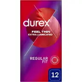 Durex Feel Thin Extra Lubricated kondomit 12 kpl