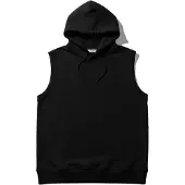 Kleidermafia Collegepaita 'Loose Fit Sleeveless Hoodie - Black' musta