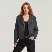 G-Star Perfecto Jacket - rinsed ink blue coated - Women