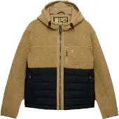 Superdry Hood Outdoor Borg Quilt Hybrid - Beige - XXL