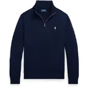 Ralph Lauren Cotton Quarter-Zip Sweater - Navy - XXL