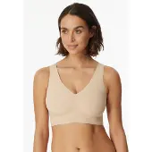 Schiesser Microware Bustier With Removable Pads, Sand - Invisible Soft - Beige - 36